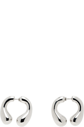 Silver P Helix Earrings
