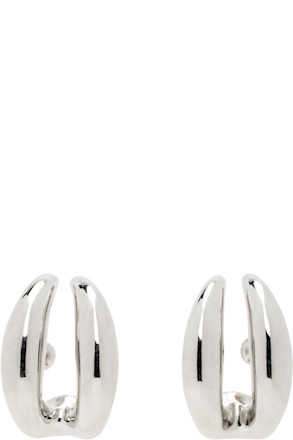 Silver Double Moon Earrings