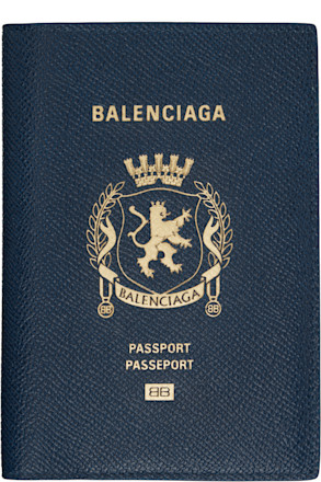 Blue Leather Passport Holder Wallet