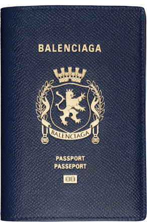 Blue Leather Passport Holder