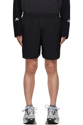 Black Washed Tracksuit Shorts