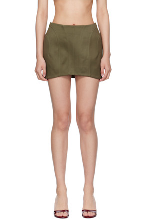 Khaki Tailored Miniskirt