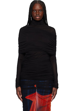 Black Ruched Blouse