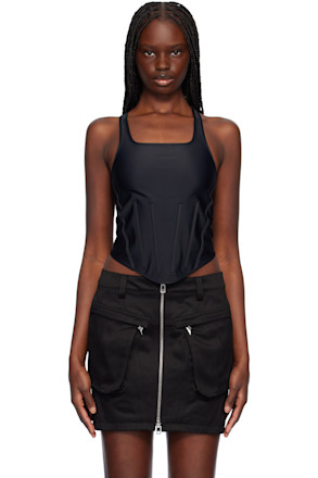Black Corseted Tank Top