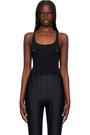 Black Pierced Tank Bodysuit