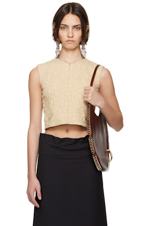 Beige Wool Silk Top