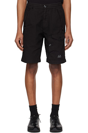 Black Microreps Cargo Shorts