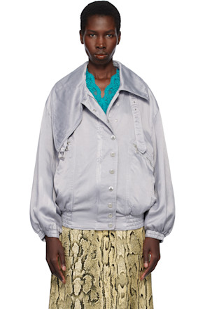 Blue Twill Bomber Jacket