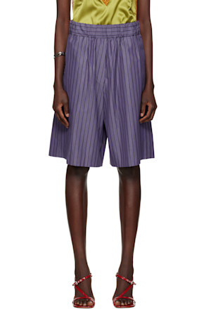 Purple Striped Shorts