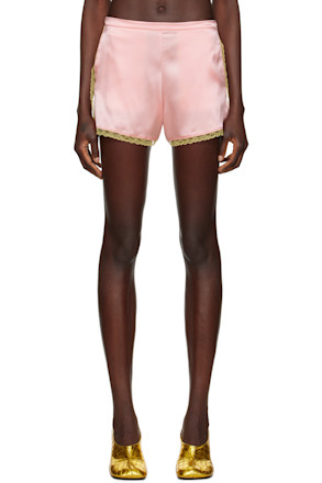 Pink Silk Mini Shorts