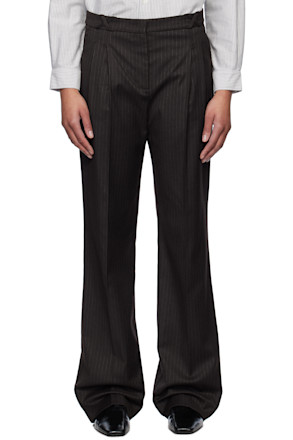 Brown Denver Pleat Trousers