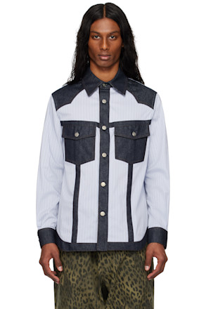 Blue Denim & Stripe Shirt