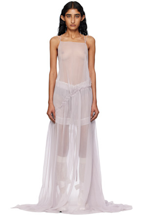 Purple Neta Long Deconstructed Maxi Dress