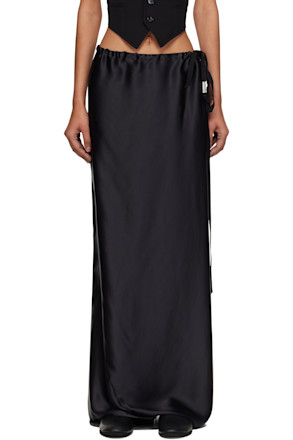 Black Eveline Long Bias Maxi Skirt