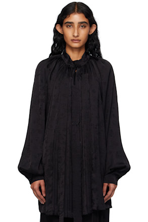 Black Likki Comfort Pleated Shirt