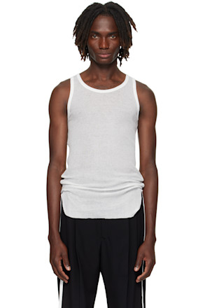 White Boris Wrinkled Cropped Tank Top