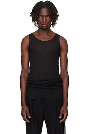 Black Boris Ruched Tank Top
