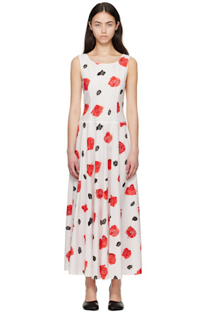 White Iris Cotton Poplin Maxi Dress