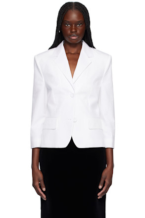White Poplin Baby Single Breasted Blazer