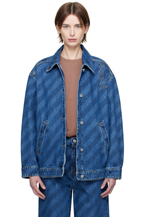Blue Striped Denim Jacket