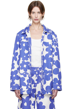 Blue & White Dillies Print Jacket