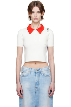 White & Blue Technical Viscose Polo