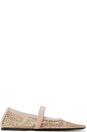 Pink Mesh Mary Jane Ballerina Flats