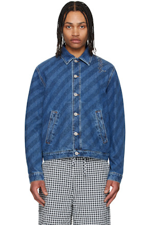 Blue Striped Denim Jacket