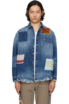 Blue Stone Cotton Denim Shirt