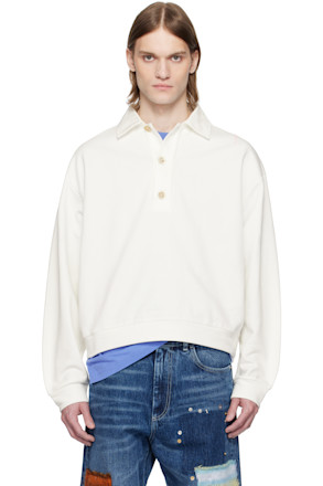 White Loopback Cotton Jersey Polo