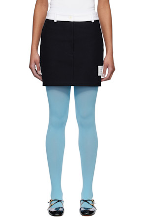Navy Tech Twill Miniskirt