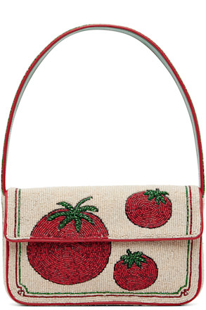 Off-White & Red Tommy Beaded Bag