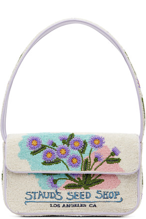 Off-White & Purple Tommy Beaded Bag