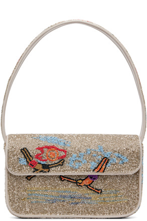 Beige Tommy Beaded Bag