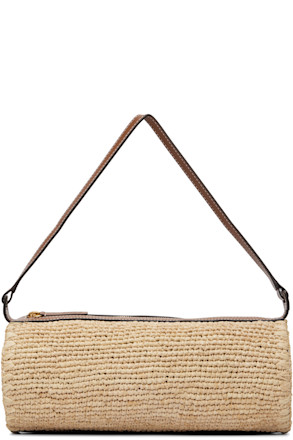 Tan Mini Taru Raffia Bag