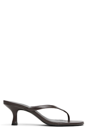 Brown Freja Kitten Heeled Sandals