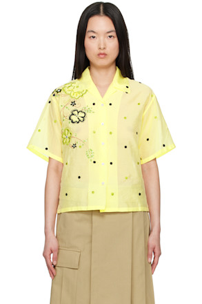 Yellow Kenzo Paris 'KENZO Peonies' Embroidered Shirt
