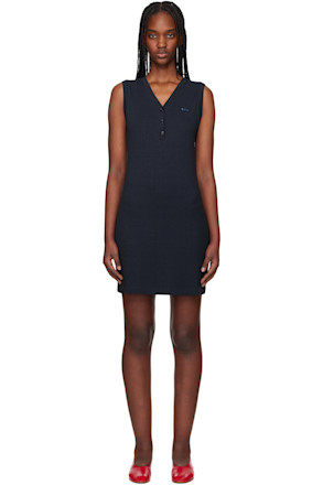 Blue Baby Fox Patch Ribbed Minidress