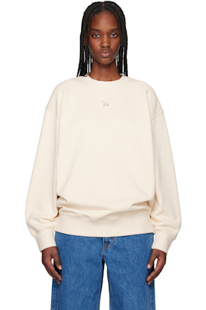 Beige Baby Fox Patch Oversize Sweatshirt