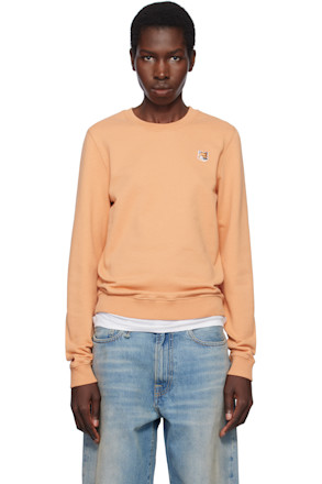 Orange Fox Head Patch Regular Sweatshirt