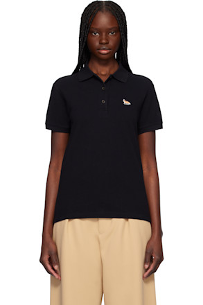 Black Baby Fox Patch Regular Polo