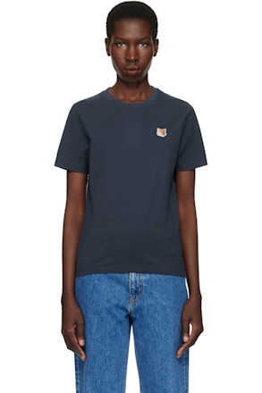 Navy Fox Head Patch Regular T-shirt