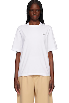White Baby Fox Patch Comfort T-shirt
