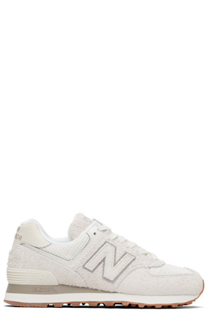 Beige & Off-White 574 Sneakers