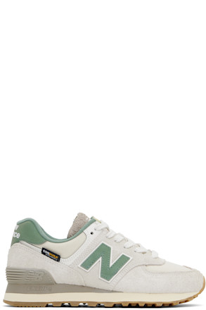 Beige & Green 574 Sneakers