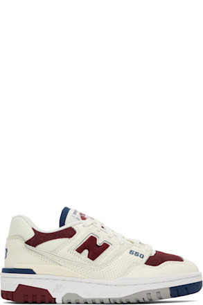 Off-White & Burgundy 550 Sneakers