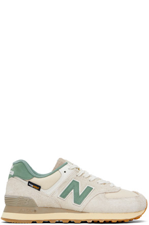 Beige & Green 574 Sneakers