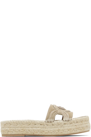 Beige Medusa '95 Platform Espadrille Sandals