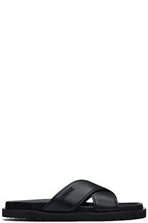 Black Logo Sandals