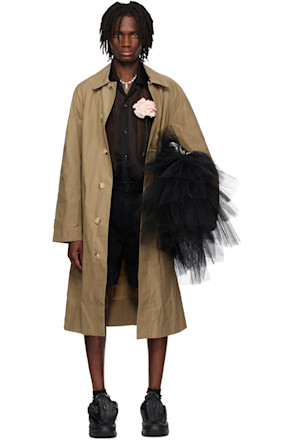 Beige Car Trench Coat